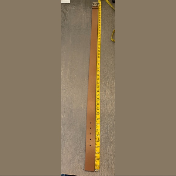 Michael Kors Brown Leather Belt Large – Gold MK Logo Buckle, Genuine Leather - Picture 10 of 16